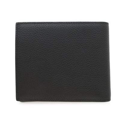 Dior Embroidered Logo Bifold Wallet Black Leather