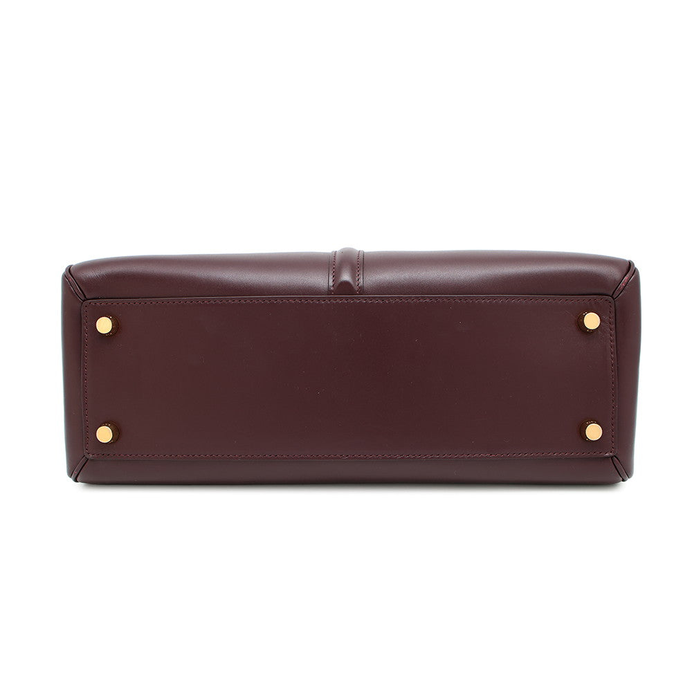 CELINE 16 SEISE 2WAY Handbag Bordeaux187373 Leather Size Medium