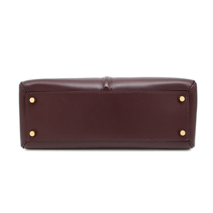 CELINE 16 SEISE 2WAY Handbag Bordeaux187373 Leather Size Medium