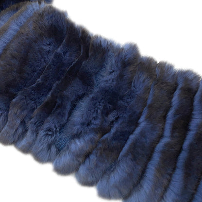 CHANEL Orirag Scarf Navy/Brown Orirag 70% Cashmere30%