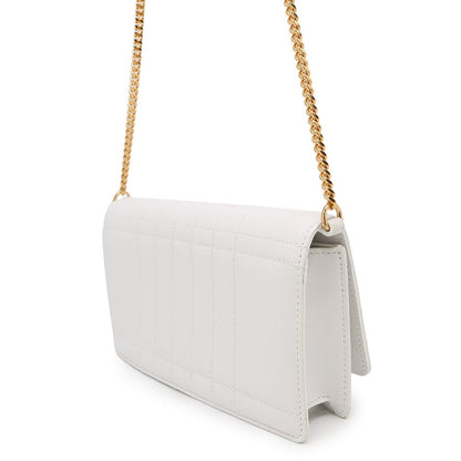 BURBERRY Roller Clutch ChainShoulder White8066176 Leather