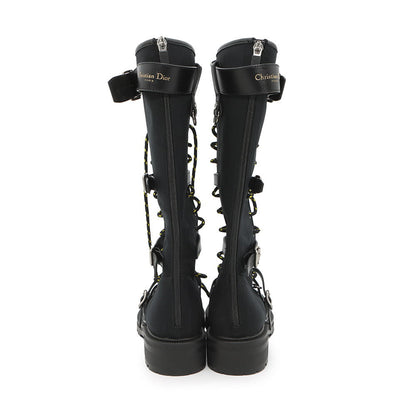 Dior DIORANGER long boots Black Canvas Leather Size 38