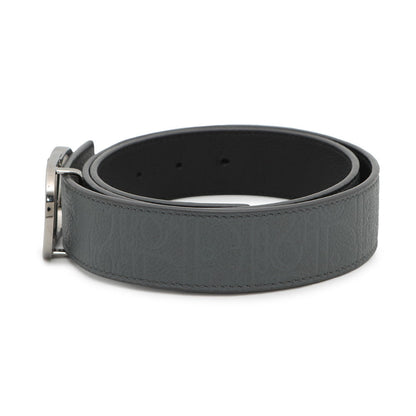 Dior CD Icon Reversible Belt Gray Leather Size 80