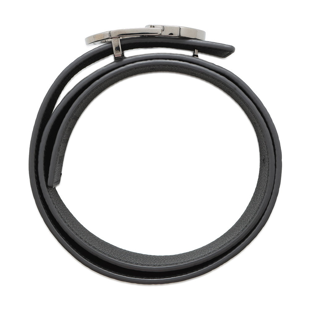 Dior CD Icon Reversible Belt Gray Leather Size 80