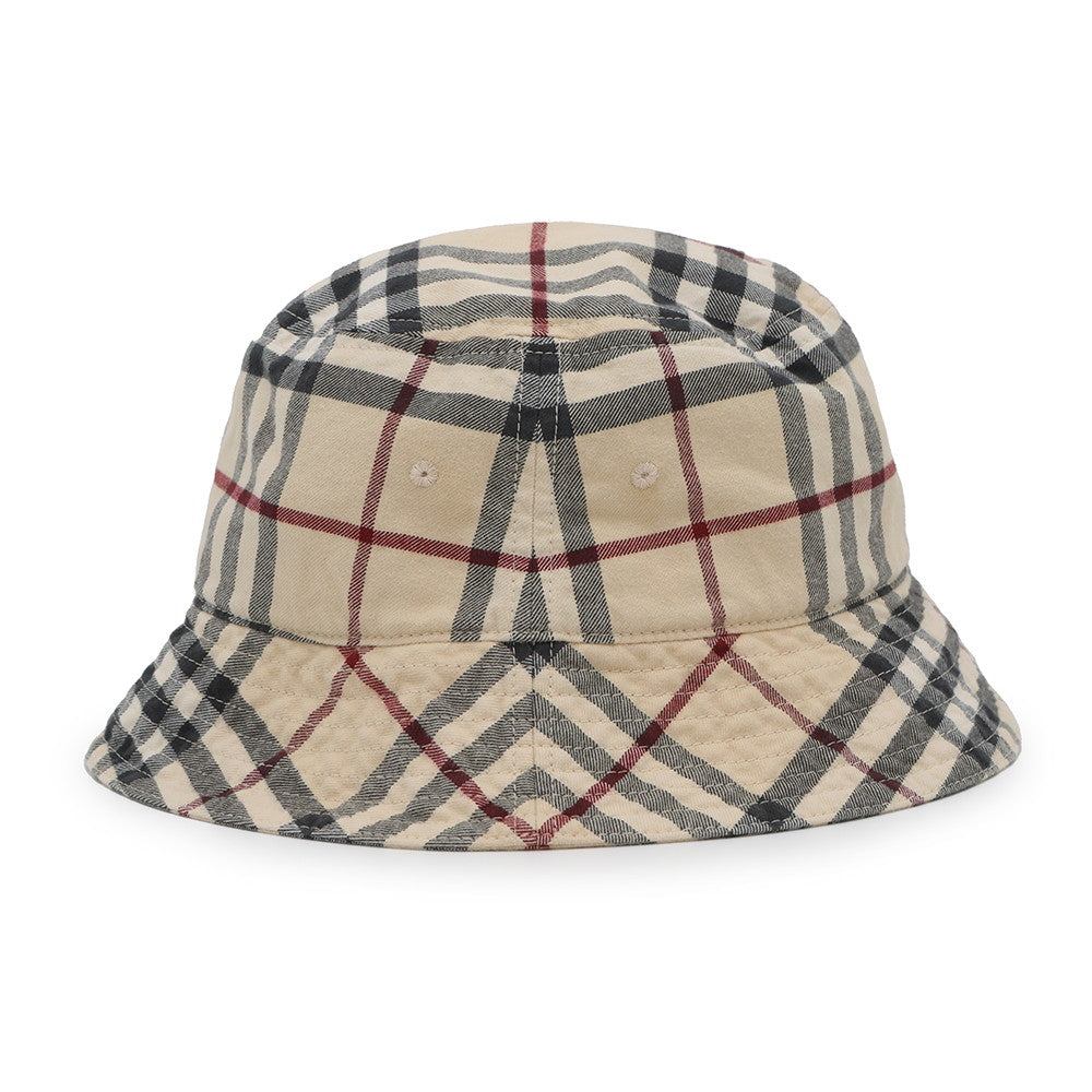 BURBERRY Check bucket hat Size M Beige Cotton100%