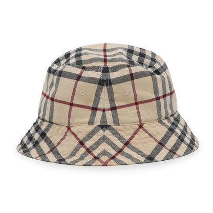 BURBERRY Check bucket hat Size M Beige Cotton100%