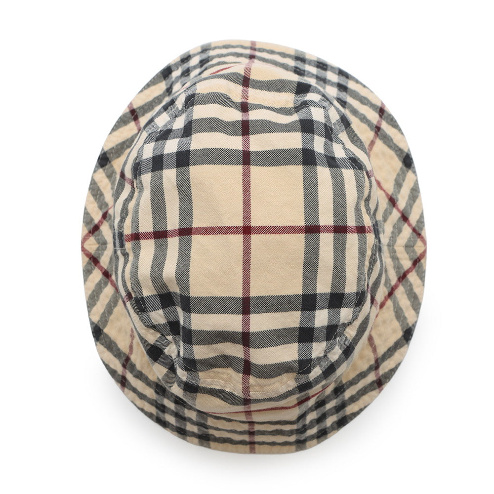 BURBERRY Check bucket hat Size M Beige Cotton100%