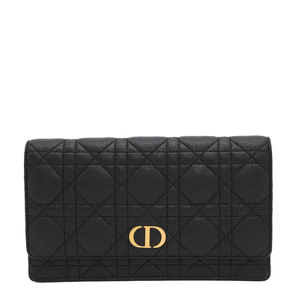Dior Caro Canage Chain Wallet BlackS5134UWHC_M900 Leather