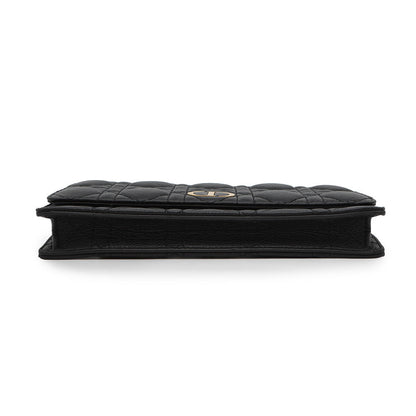 Dior Caro Canage Chain Wallet BlackS5134UWHC_M900 Leather