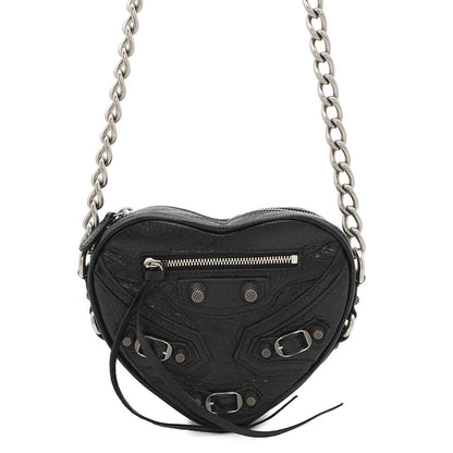 BALENCIAGA Luca Goal Heart ChainShoulder Black722781 Lambskin