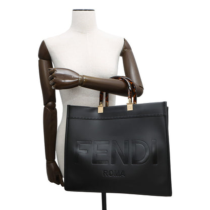 FENDI Sunshine Tote Bag Black8BH386 Calf Leather Size Medium