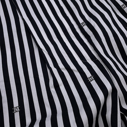 CHANEL Coco Beach Striped Pants Size 34 Black/WhiteP76233 Cotton 97% Polyurethane 3%