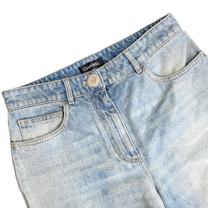 CHANEL Water Repellent Coated Denim Size 36 Light BlueP78309 V70488 Cotton 100%