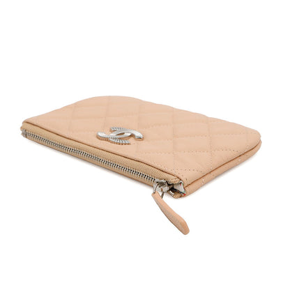 CHANEL CC Logo Matelasse Mini Pouch BeigeAP4335 Caviar Leather