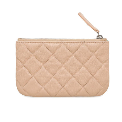CHANEL CC Logo Matelasse Mini Pouch BeigeAP4335 Caviar Leather