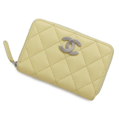 CHANEL Matelasse Coin purse YellowAP4332 Caviar Leather