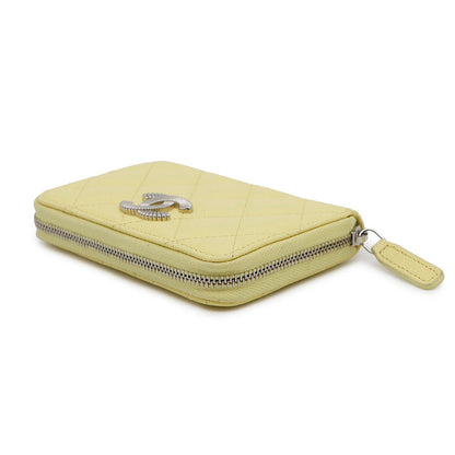 CHANEL Matelasse Coin purse YellowAP4332 Caviar Leather