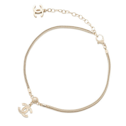 CHANEL CC Logo Necklace ChokerABE544 Rhinestone Gold Plated