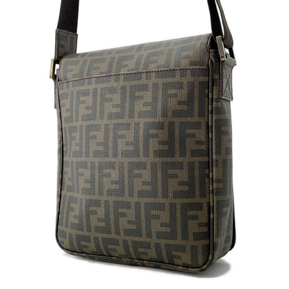 FENDI Zucca flap messenger bag Brown7VA215 PVC