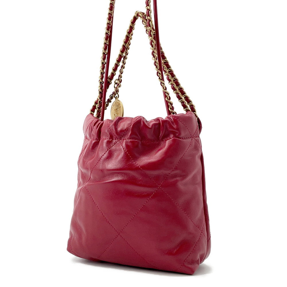CHANEL CHANEL22 ChainShoulder Bag RedAS3980 Calf Leather Size Mini