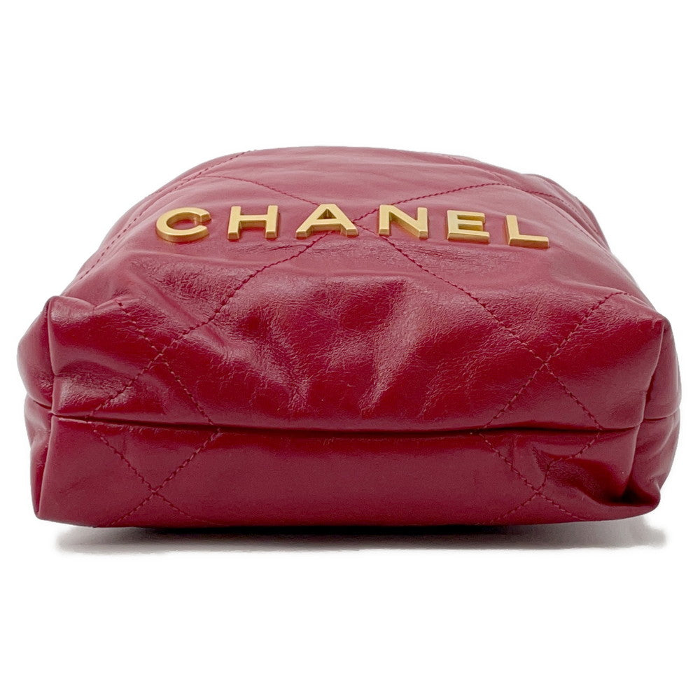 CHANEL CHANEL22 ChainShoulder Bag RedAS3980 Calf Leather Size Mini