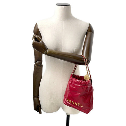 CHANEL CHANEL22 ChainShoulder Bag RedAS3980 Calf Leather Size Mini