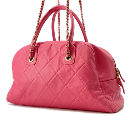 CHANEL Matelasse Bowling Bag PinkAS2223 Calf Leather