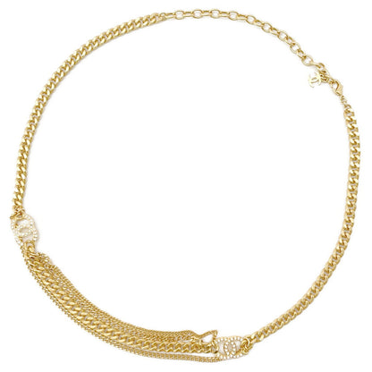CHANEL CC Logo Rhinestone ChainBelt Gold Metal Rhinestone