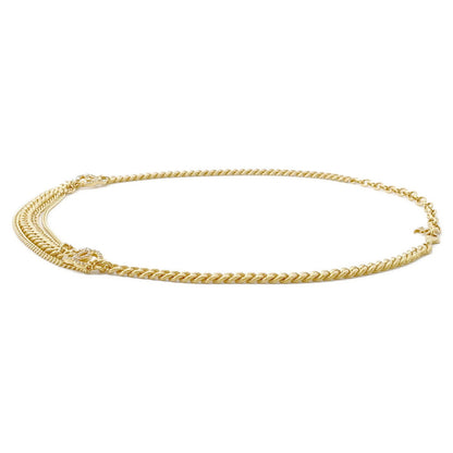 CHANEL CC Logo Rhinestone ChainBelt Gold Metal Rhinestone