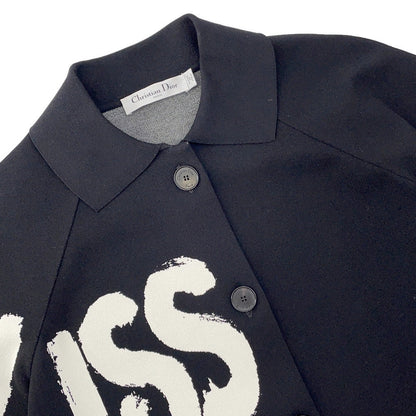 Dior Miss Dior Graphic Short Sleeve Jacket Size 36 Black454V13AM541 Rayon83% Polyester17%
