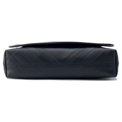 BURBERRY Embossed Check Messenger Bag Black81019221 Calf Leather