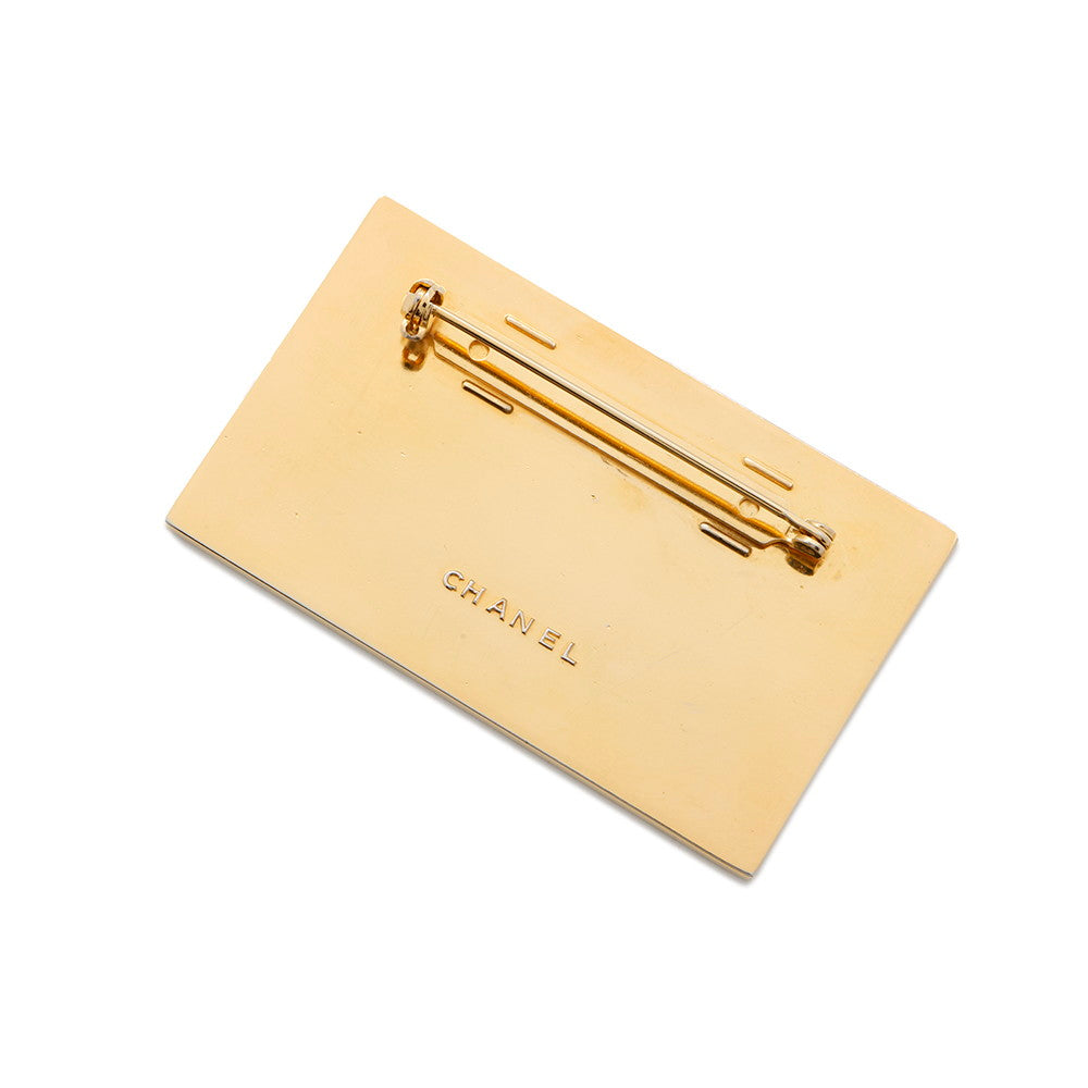 CHANEL Plate Brooch Gold Metal