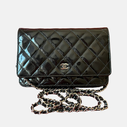 Chanel Wallet on Chain Classic Flap Black Patent Leather