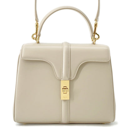 CELINE 16 SÃ¨ze Shoulder Bag Beige188003 Calf Leather Size Small