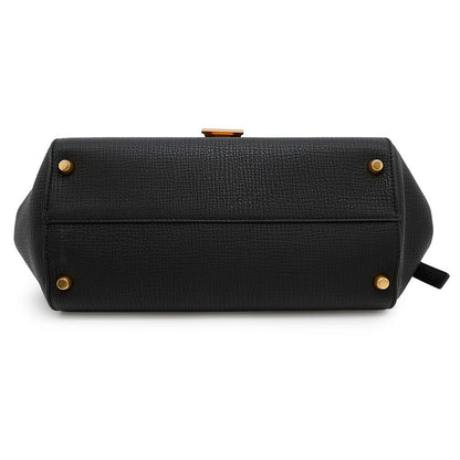 Bottega Veneta Angle Palmellato Shoulder Bag Black576143 Leather
