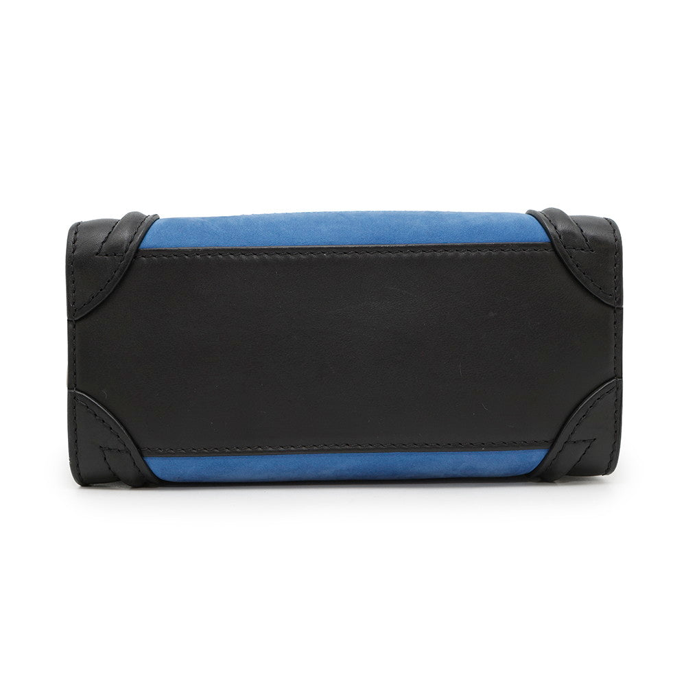 CELINE Luggage shopper Blue/Beige/Black168243 Suede leather Size Nano
