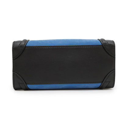 CELINE Luggage shopper Blue/Beige/Black168243 Suede leather Size Nano