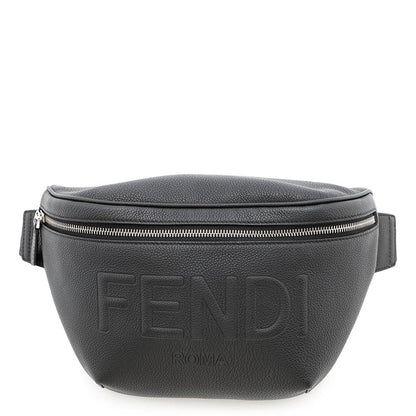 FENDI Logo Crossbody Bag Black7VA562 Leather