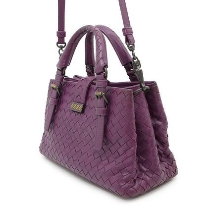 Bottega Veneta INTRECCIATO Roma Handbag Purple489509 INTRECCIATOLeather Size Small