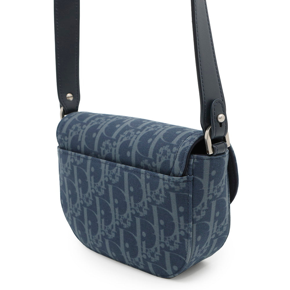 Dior Oblique Dior Tears Saddle Messenger Bag Blue/Navy2ADCA435DDO Canvas Leather Size Mini