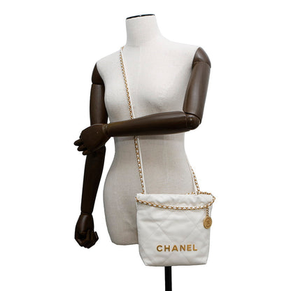 CHANEL CHANEL22 ChainShoulder Bag WhiteAS3980 Shiny Calf Leather Size Mini