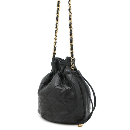 CHANEL ChainDrawstring BagBag Black Lambskin