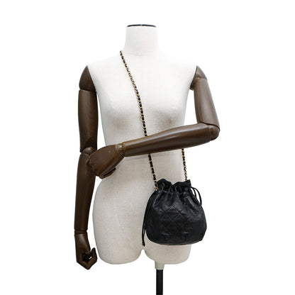 CHANEL ChainDrawstring BagBag Black Lambskin