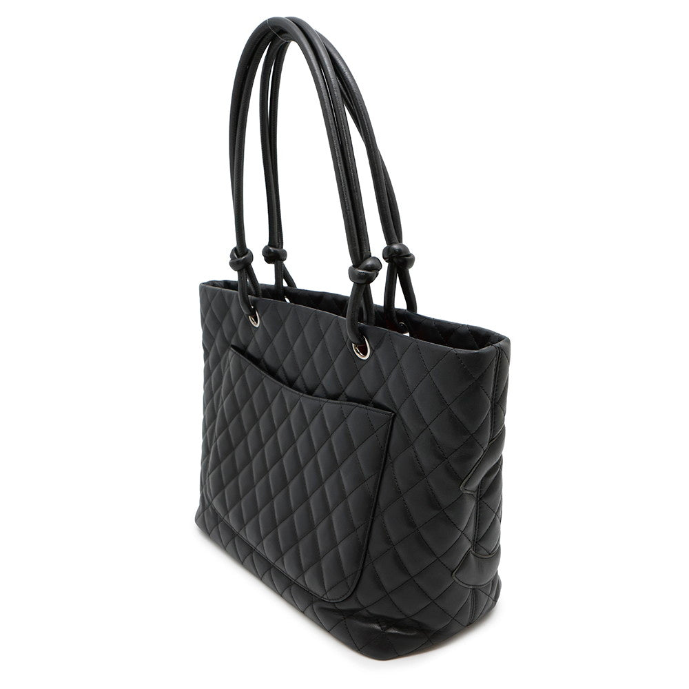 CHANEL Cambon line tote BlackA25169 Lambskin Size Large