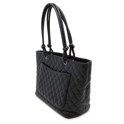 CHANEL Cambon line tote BlackA25169 Lambskin Size Large