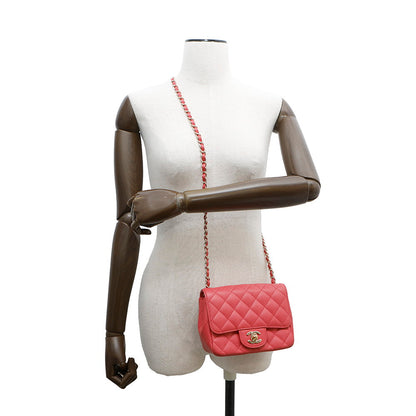 CHANEL Matelasse ChainShoulder Bag PinkA35200 Caviar Leather Size 18