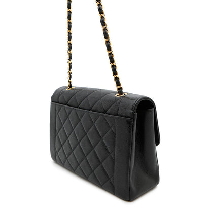 CHANEL Diana ChainShoulder Bag BlackA01165 Caviar Leather Size 25