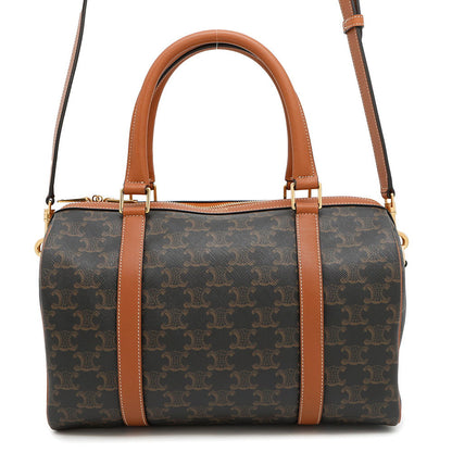 CELINE Triomphe 2-way Boston bag Tan119572 PVC Leather Size Mini