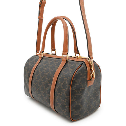 CELINE Triomphe 2-way Boston bag Tan119572 PVC Leather Size Mini