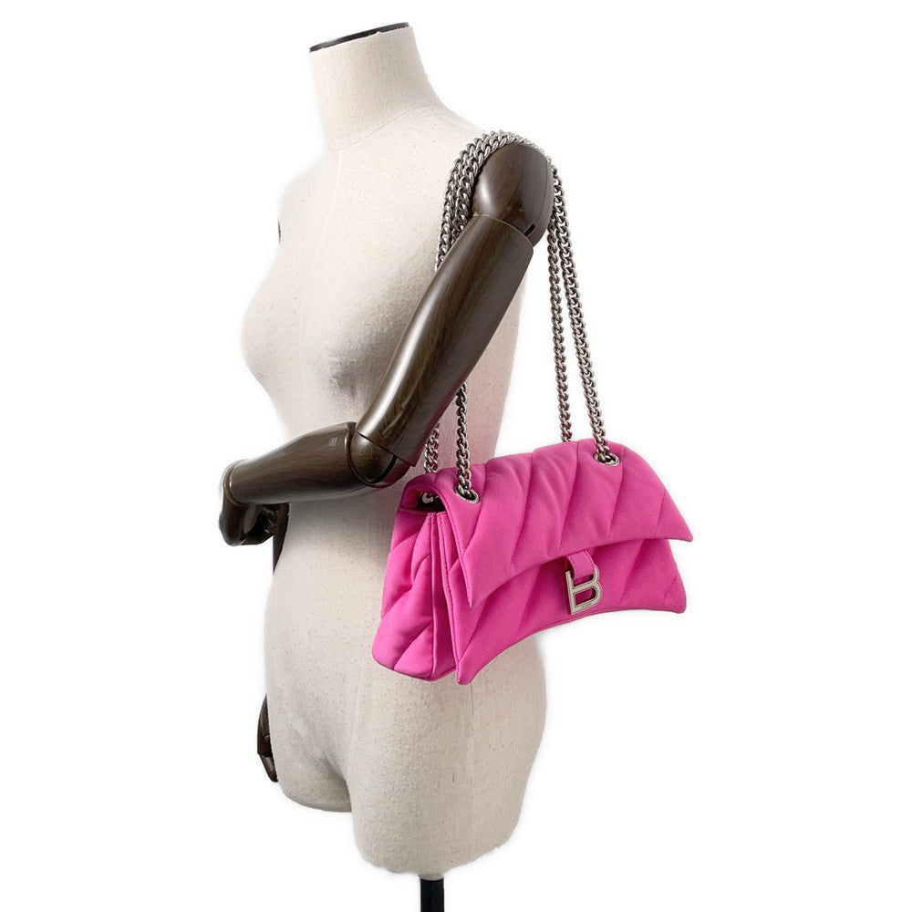 BALENCIAGA Crush 2way Quilted Bag Pink782088 Nylon Size S